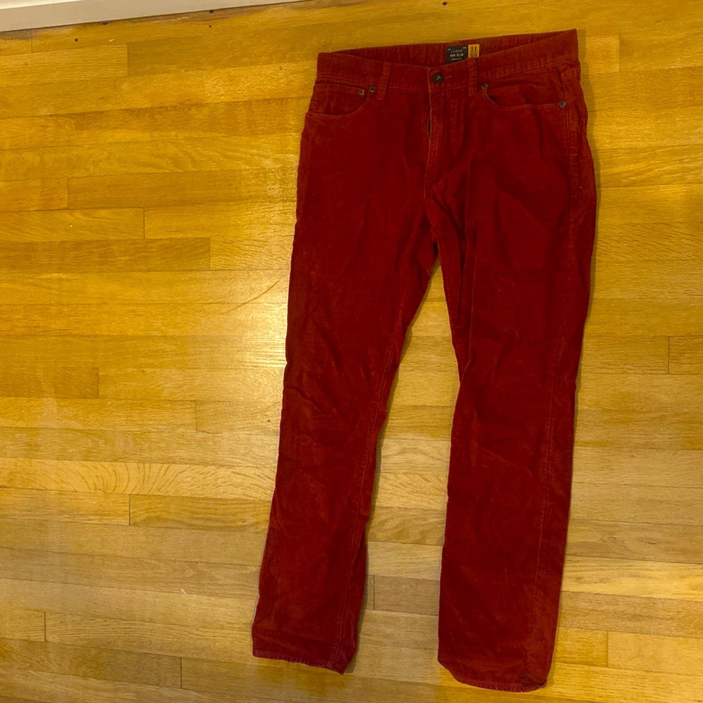 J.Crew corduroy red pants, (31/32 slim)